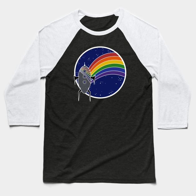 Space Rainbow Baseball T-Shirt by MissyCorey